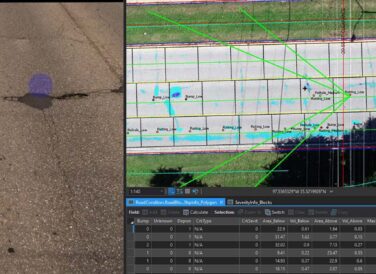 road condition survey map of crack in road